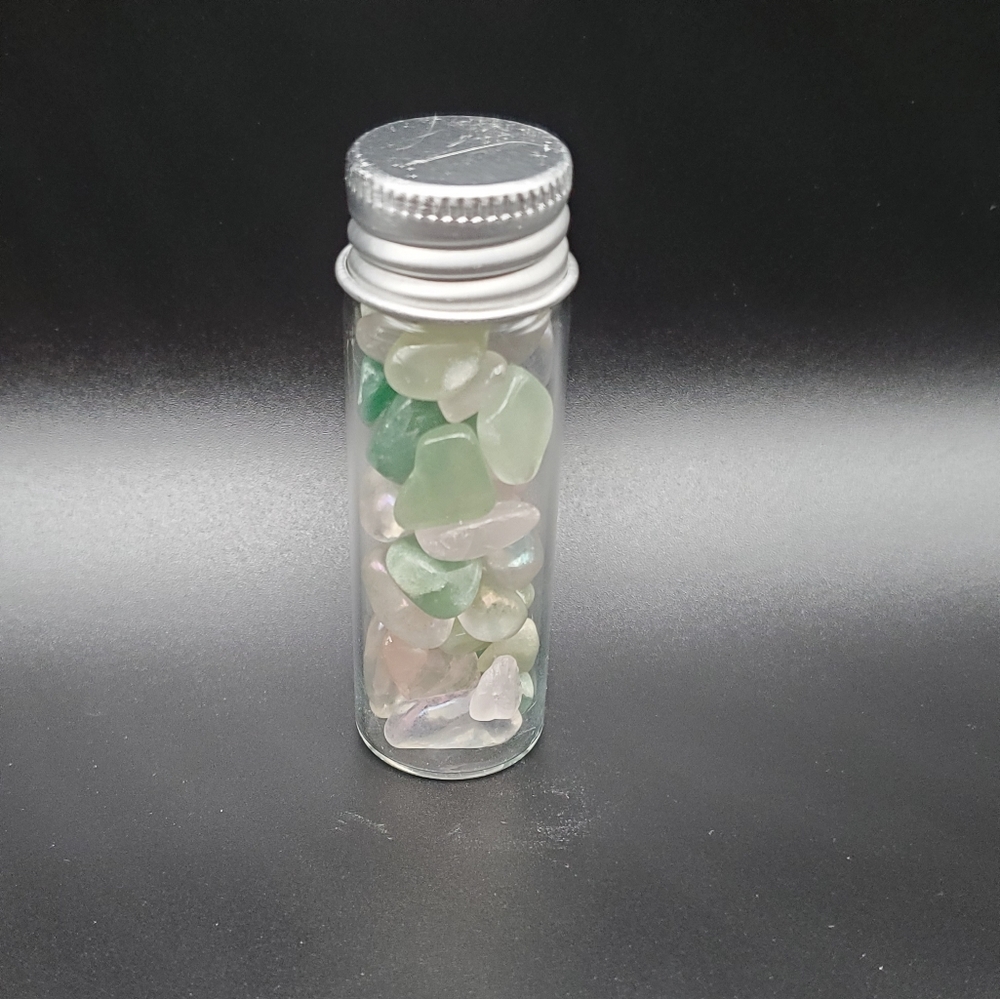 Green Aventurine and Clear Quartz Crystal Chips